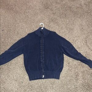 Navy Blue Zip-Up Sweater